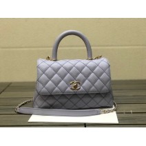 Chanel Small Flap Bag with Top Handle Purple A92990