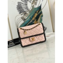 Chanel Lambskin Flap Bag Pink AS2496