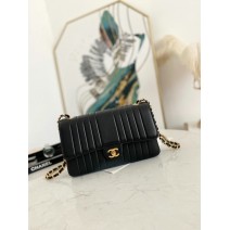 Chanel Smooth Calfskin Flap Shoulder Bag Black AS6006