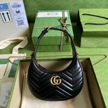 Gucci GG Marmont half-moon-shaped mini bag black 699514