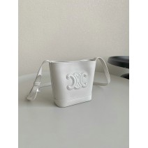 Celine Mini Bucket Cuir Triomphe White C35301