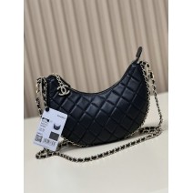 Chanel Lambskin Shoulder Bag Black AS3917
