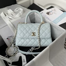 Chanel Small Coco Handle Bag Blue A92990