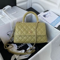 Chanel Small Coco Handle Bag Green A92990