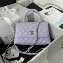 Chanel Small Coco Handle Bag Purple A92990