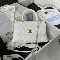 Chanel Small Coco Handle Bag White A92990