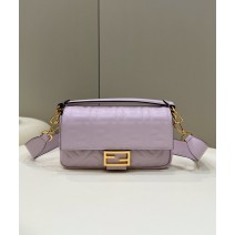Fendi Baguette Medium Leather Bag Purple F0135