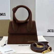 Jacquemus Suede Le Chiquito Noeud Coiled Handbag Brown J2023