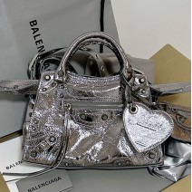 Balenciaga Leather Neo Classic City XS Tote Bag Silver B700940