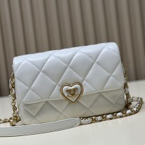 Chanel Lambskin Small Flap Bag White AS3986