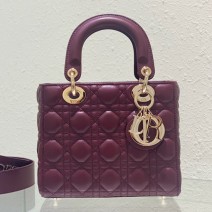 Small Lady Dior My ABCDIOR Bag Burgundy M0538