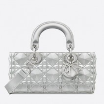 Small Dior Or Lady D-Joy Bag Silver D3380