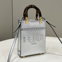 Fendi Sunshine Mini Tote Bag Silver F8376