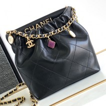 Chanel Small Bucket Bag Black AS3793