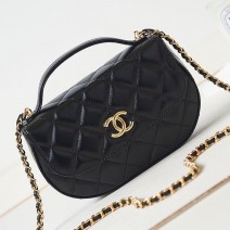 Chanel Calfskin Saddle Bag with Chain AP3367