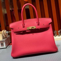 Hermes Togo Leather Birkin Bag Rose Extreme HB30191