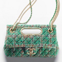 Chanel Large Flap Bag with Top Handle Green AS4221